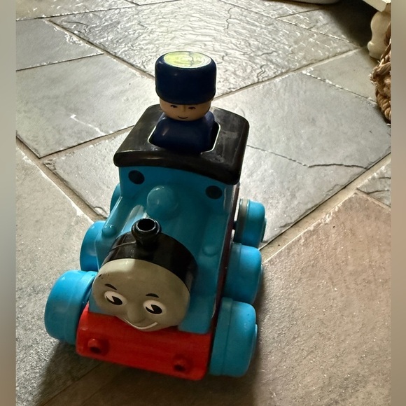 Thomas The Tank Engine Train Blue Plastic Toy, push the head down and he goes. - Picture 1 of 1